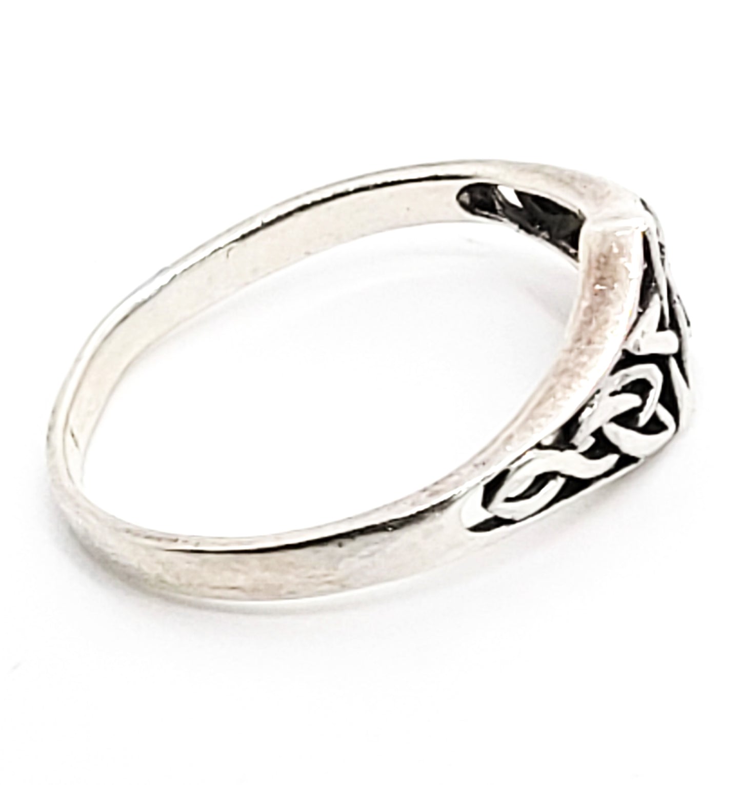 Star pentacle Celtic infinity knot vintage sterling silver band ring size 8