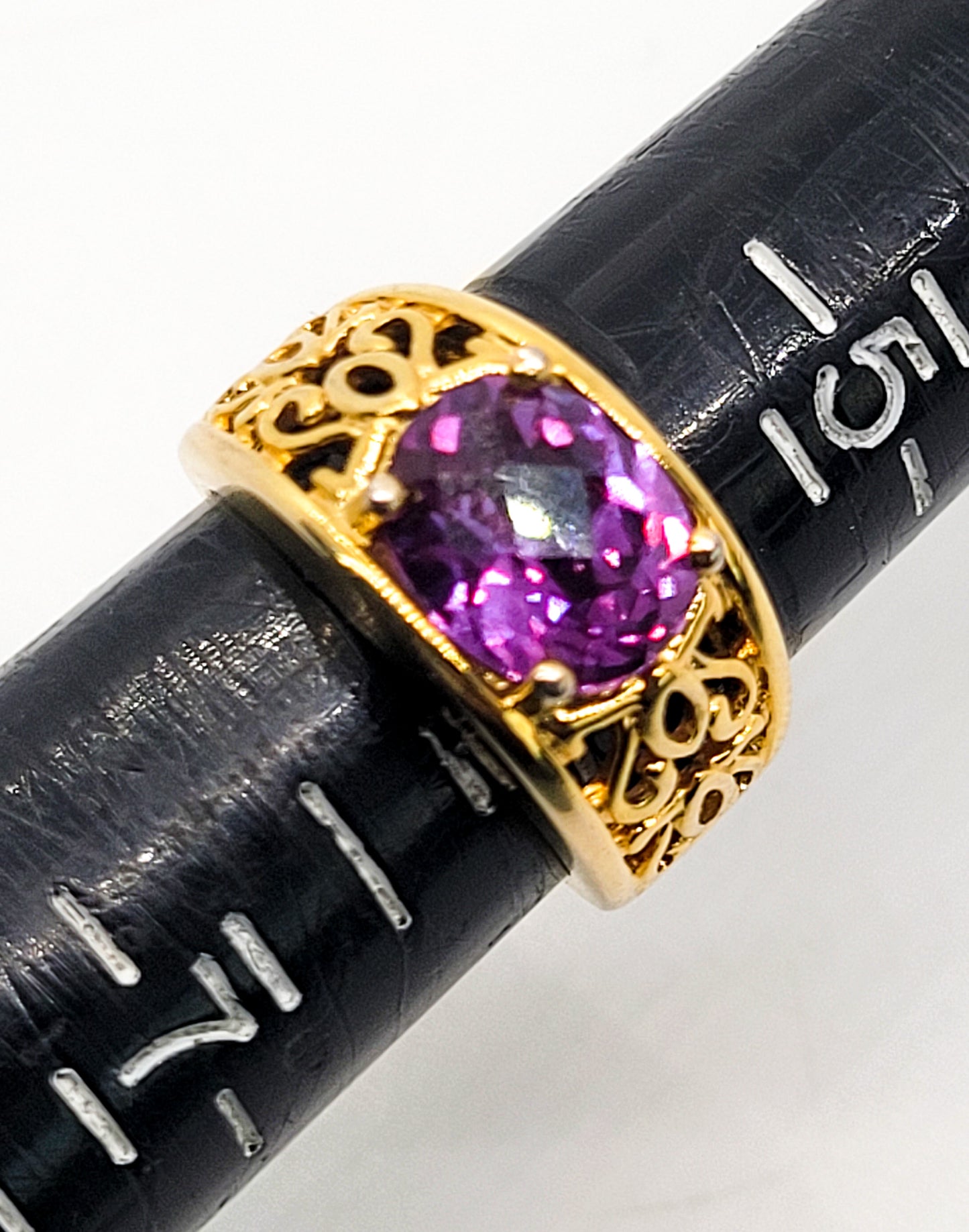 Color changing blue purple sapphire vermeil sterling silver plated ring size 6