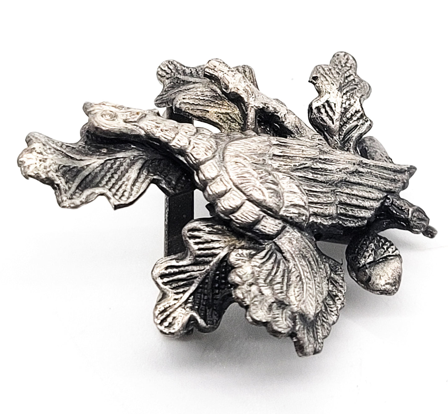 German silver Turkey vintage hunting equestrian hat pin brooch men's jewelry